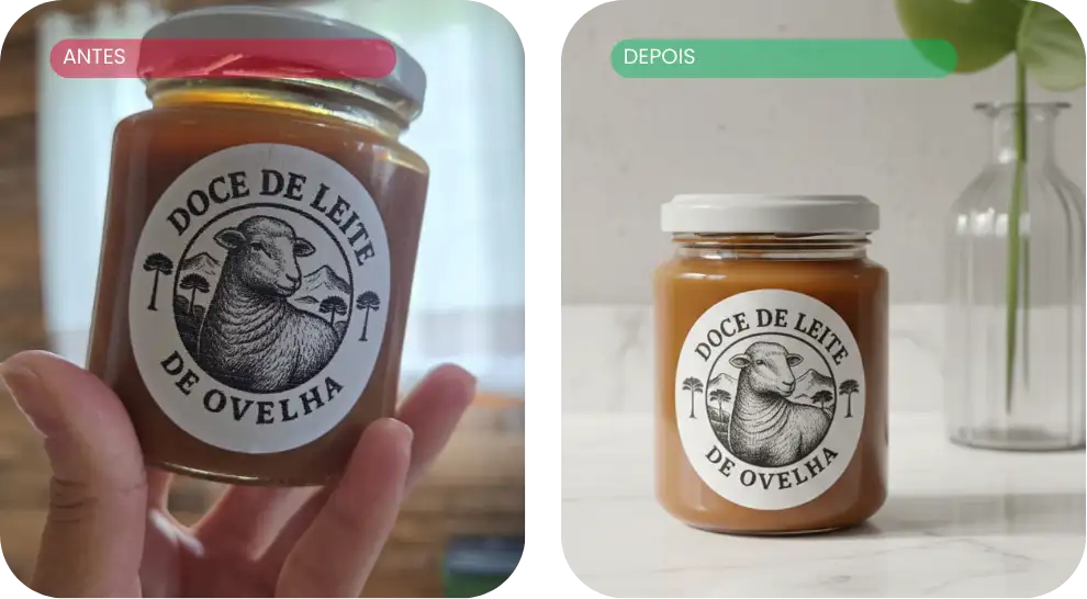 Produto preservado no mockup