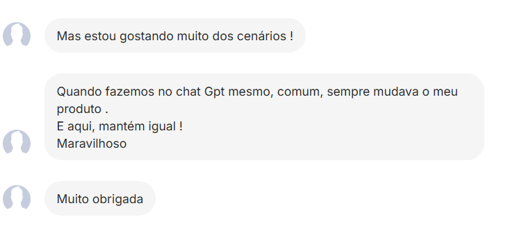 Depoimento real de cliente do Ateliê de Mockups